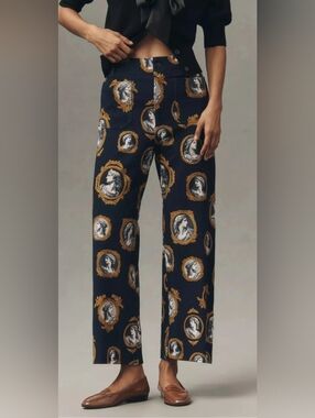 Maeve Navy and Gold Cameo 'The Colette' Pants